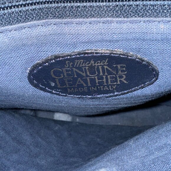 Vintage Navy Blue Croc Leather Crossbody Bucket Bag - Picture 7 of 10